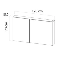 TIGER S-line Spiegelkast 120 Naturel Eik -Badkamer Winkel 123 1013