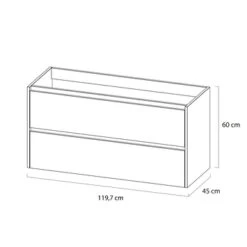 Tiger Reverse Meubelset 120 Cm Met 2 Lades Chalet Eik / Mat Zwart Inclusief Oval Wastafel Dubbel Mat Zwart -Badkamer Winkel 123 1094