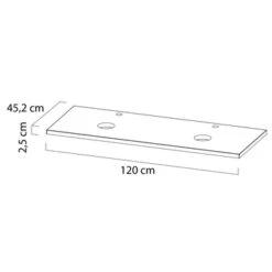 Tiger Karlo Badkamermeubelset 120 Cm Chalet Eik Met Wit Houten Wasblad En Glanzend Witte Keramische Waskom -Badkamer Winkel 123 1107