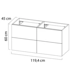 Tiger Karlo Badkamermeubelset 120 Cm Chalet Eik Met Wit Houten Wasblad En Glanzend Witte Keramische Waskom -Badkamer Winkel 123 1108