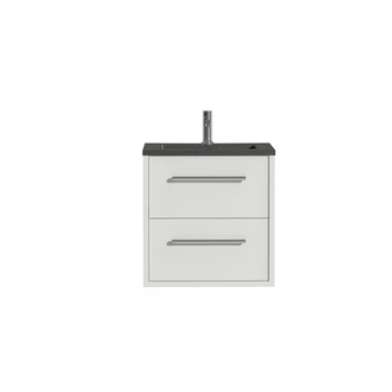 Tiger Badkamermeubel Boston 60cm Hoogglans Wit/matzwart Met Grepen Chroom 3 Tiger Badkamermeubel Boston 60cm Hoogglans Wit/matzwart Met Grepen Chroom