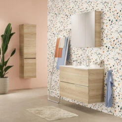 Tiger Badmeubelset Pocket 80 Cm Met 2 Lades Naturel Eik -Badkamer Winkel 123 1154