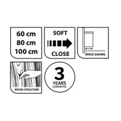 Tiger Badmeubelset Pocket 80 Cm Met 2 Lades Naturel Eik -Badkamer Winkel 123 1155