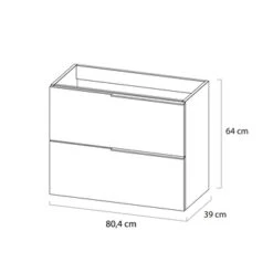 Tiger Badmeubelset Pocket 80 Cm Met 2 Lades Naturel Eik -Badkamer Winkel 123 1156