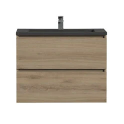 Tiger Badmeubel Karlo Chalet Eik Met Zwarte Wasbak 80 Cm -Badkamer Winkel 123 1174