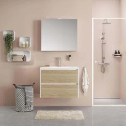 Tiger Reverse Meubelset 80 Cm Met 2 Lades Naturel Eik / Mat Wit Inclusief Quadro Wastafel Hoogglans Wit 21 Tiger Reverse Meubelset 80 Cm Met 2 Lades Naturel Eik / Mat Wit Inclusief Quadro Wastafel Hoogglans Wit -Badkamer Winkel 123 1216