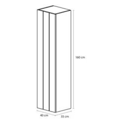 Tiger Maryport Hoge Kolomkast 40 Cm Mat Zwart Met Matzwarte Greep -Badkamer Winkel 123 1256