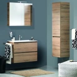 Tiger Karlo Badkamermeubel 80 Cm Chalet Eiken Met Wastafel Hoogglans Wit 14 Tiger Karlo Badkamermeubel 80 Cm Chalet Eiken Met Wastafel Hoogglans Wit -Badkamer Winkel 123 1265