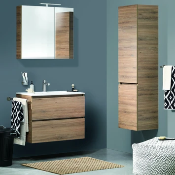 Tiger Karlo Badkamermeubel 80 Cm Chalet Eiken Met Wastafel Hoogglans Wit 7 Tiger Karlo Badkamermeubel 80 Cm Chalet Eiken Met Wastafel Hoogglans Wit - Afbeelding 5