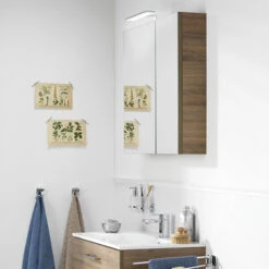 Tiger Badkamermeubel Studio 80cm Chalet Eik/matwit Met RVS Greep -Badkamer Winkel 123 1315