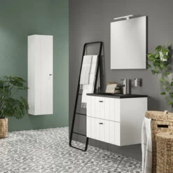 Tiger Maryport Badkamermeubelset 80 Cm Mat Wit Met Matzwarte Polybeton Wastafel En Matzwarte Grepen 21 Tiger Maryport Badkamermeubelset 80 Cm Mat Wit Met Matzwarte Polybeton Wastafel En Matzwarte Grepen -Badkamer Winkel 123 1324