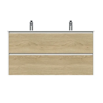 Tiger Reverse Meubelset 120 Cm Met 2 Lades Naturel Eik / Mat Wit Inclusief Oval Wastafel Dubbel Mat Wit 5 Tiger Reverse Meubelset 120 Cm Met 2 Lades Naturel Eik / Mat Wit Inclusief Oval Wastafel Dubbel Mat Wit - Afbeelding 3