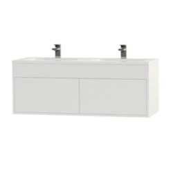 Tiger Helsinki Badkamermeubel 120 Cm Hoogglans Wit Met Wastafel Polybeton Hoogglans Wit -Badkamer Winkel 123 1352