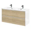 Tiger Reverse Meubelset 120 Cm Met 2 Lades Naturel Eik / Mat Wit Inclusief Quadro Wastafel Dubbel Hoogglans Wit 1 Tiger Reverse Meubelset 120 Cm Met 2 Lades Naturel Eik / Mat Wit Inclusief Quadro Wastafel Dubbel Hoogglans Wit -Badkamer Winkel 123 1367