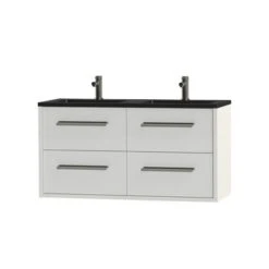 Tiger Badkamermeubel Boston 120cm Hoogglans Wit/matzwart Met Grepen RVS 8 Tiger Badkamermeubel Boston 120cm Hoogglans Wit/matzwart Met Grepen RVS -Badkamer Winkel 123 1390