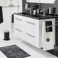 Tiger Badkamermeubel Boston 120cm Hoogglans Wit/matzwart Met Grepen RVS 9 Tiger Badkamermeubel Boston 120cm Hoogglans Wit/matzwart Met Grepen RVS -Badkamer Winkel 123 1391