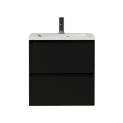 Tiger Badkamermeubel Karlo 60 Cm Mat Zwart Met Witte Wastafel -Badkamer Winkel 123 1415