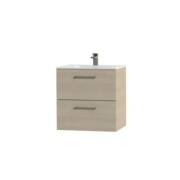 Tiger Badkamermeubel Studio 60cm Naturel Eik/wit Met Ronde RVS Greep 5 Tiger Badkamermeubel Studio 60cm Naturel Eik/wit Met Ronde RVS Greep - Afbeelding 3