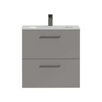 Tiger Badkamermeubel Studio 60 Cm Mat Grijs Met Polybeton Wastafel Mat Wit En Vierkante Grepen 3 Tiger Badkamermeubel Studio 60 Cm Mat Grijs Met Polybeton Wastafel Mat Wit En Vierkante Grepen