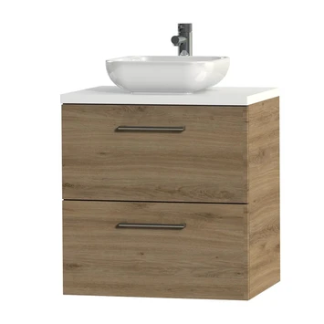 Tiger Badkamermeubel Studio 60 Cm Chalet Eik Met Keramische Waskom Hoogglans Wit En Ronde Grepen 5 Tiger Badkamermeubel Studio 60 Cm Chalet Eik Met Keramische Waskom Hoogglans Wit En Ronde Grepen - Afbeelding 3