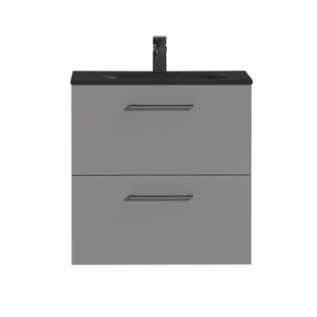 Tiger Badkamermeubel Studio 60 Cm Mat Grijs Met Polybeton Wastafel Mat Zwart En Ronde Grepen 3 Tiger Badkamermeubel Studio 60 Cm Mat Grijs Met Polybeton Wastafel Mat Zwart En Ronde Grepen