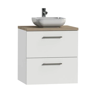 Tiger Badkamermeubel Studio 60cm Hoogglans Wit/witte Waskom Met Ronde Greep 4 Tiger Badkamermeubel Studio 60cm Hoogglans Wit/witte Waskom Met Ronde Greep - Afbeelding 2