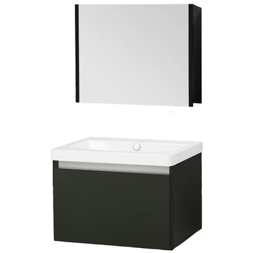 Stripe Badmeubelset Hoogglans Zwart 60 Cm 3 Stripe Badmeubelset Hoogglans Zwart 60 Cm