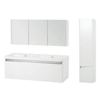 Stripe Badkamermeubelset Hoogglans Wit 120 Cm Exclusief Kolomkast 3 Stripe Badkamermeubelset Hoogglans Wit 120 Cm Exclusief Kolomkast