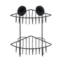 Wenko Vacuumloc Hoekrek Bari Zwart -Badkamer Winkel 123 1747