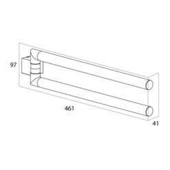 Tiger Handdoekrek Nomad Met Draaibare Armen Zwart -Badkamer Winkel 123 1750