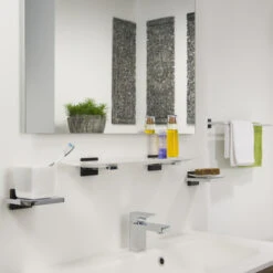 Tiger Bekerhouder Zenna Hangend Met Beker Chroom/Wengé -Badkamer Winkel 123 1924