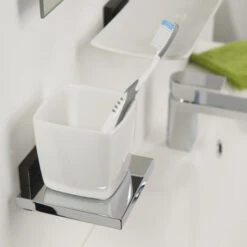 Tiger Bekerhouder Zenna Hangend Met Beker Chroom/Wengé -Badkamer Winkel 123 1926