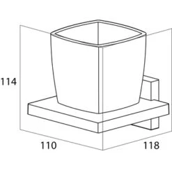 Tiger Bekerhouder Zenna Hangend Met Beker Chroom/Wengé -Badkamer Winkel 123 1927