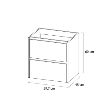 Tiger Reverse Meubelset Met 2 Lades 60 Cm Chalet Eik / Mat Zwart Inclusief Quadro Wastafel Mat Zwart 10 Tiger Reverse Meubelset Met 2 Lades 60 Cm Chalet Eik / Mat Zwart Inclusief Quadro Wastafel Mat Zwart - Afbeelding 8