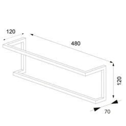 Sealskin Carré Handdoekrek 48 Cm Zwart -Badkamer Winkel 123 2056