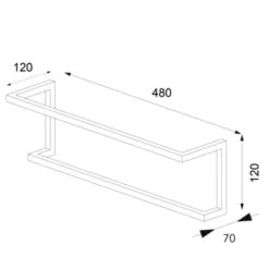 Sealskin Carré Handdoekrek 48 Cm Zwart -Badkamer Winkel 123 2058