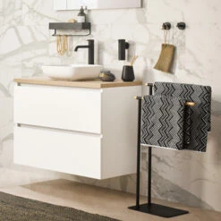 Sealskin Plank- En Handdoekhouder Brix Zwart 24 Sealskin Plank- En Handdoekhouder Brix Zwart -Badkamer Winkel 123 2068