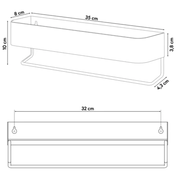 Sealskin Plank- En Handdoekhouder Brix Zwart 17 Sealskin Plank- En Handdoekhouder Brix Zwart - Afbeelding 15