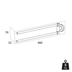 Tiger 2-armig Handdoekrek Cooper RVS/zwart -Badkamer Winkel 123 2087