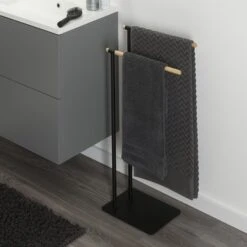 Sealskin Handdoekrek Brix Metaal Zwart -Badkamer Winkel 123 2119