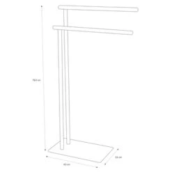 Sealskin Handdoekrek Brix Metaal Zwart -Badkamer Winkel 123 2123
