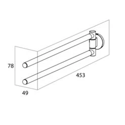 Tiger Handdoekhouder Noon 2-armig Zwart -Badkamer Winkel 123 2211