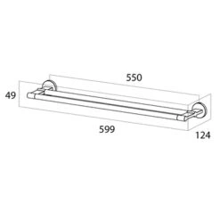 Tiger Handdoekhouder Noon Dubbel Zwart -Badkamer Winkel 123 2234