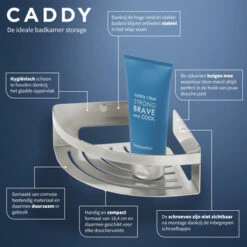 Tiger Caddy Hoekkorf Klein RVS -Badkamer Winkel 123 2348