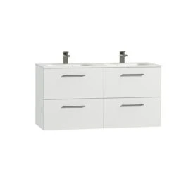 Tiger Badkamermeubel Studio 120cm Hoogglans Wit/matwit Ronde RVS Greep 6 Tiger Badkamermeubel Studio 120cm Hoogglans Wit/matwit Ronde RVS Greep -Badkamer Winkel 123 254