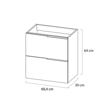 Tiger Badmeubelset Pocket 60 Cm Met 2 Lades Naturel Eik 5 Tiger Badmeubelset Pocket 60 Cm Met 2 Lades Naturel Eik - Afbeelding 3