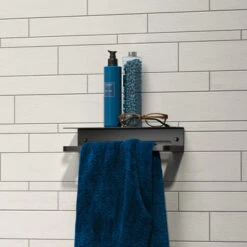 Tiger Douchemand Met Handdoekhouder Caddy Zw -Badkamer Winkel 123 2912