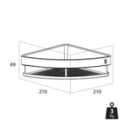 Tiger Hoekdouchemand Cooper 21 Cm RVS/zwart -Badkamer Winkel 123 2931