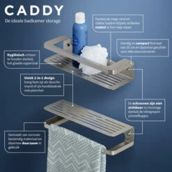 Tiger Douchemand Met Handdoekhouder Caddy Rvs -Badkamer Winkel 123 2954