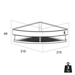 Tiger Hoekdouchemand Carv 21 Cm Zwart -Badkamer Winkel 123 3008